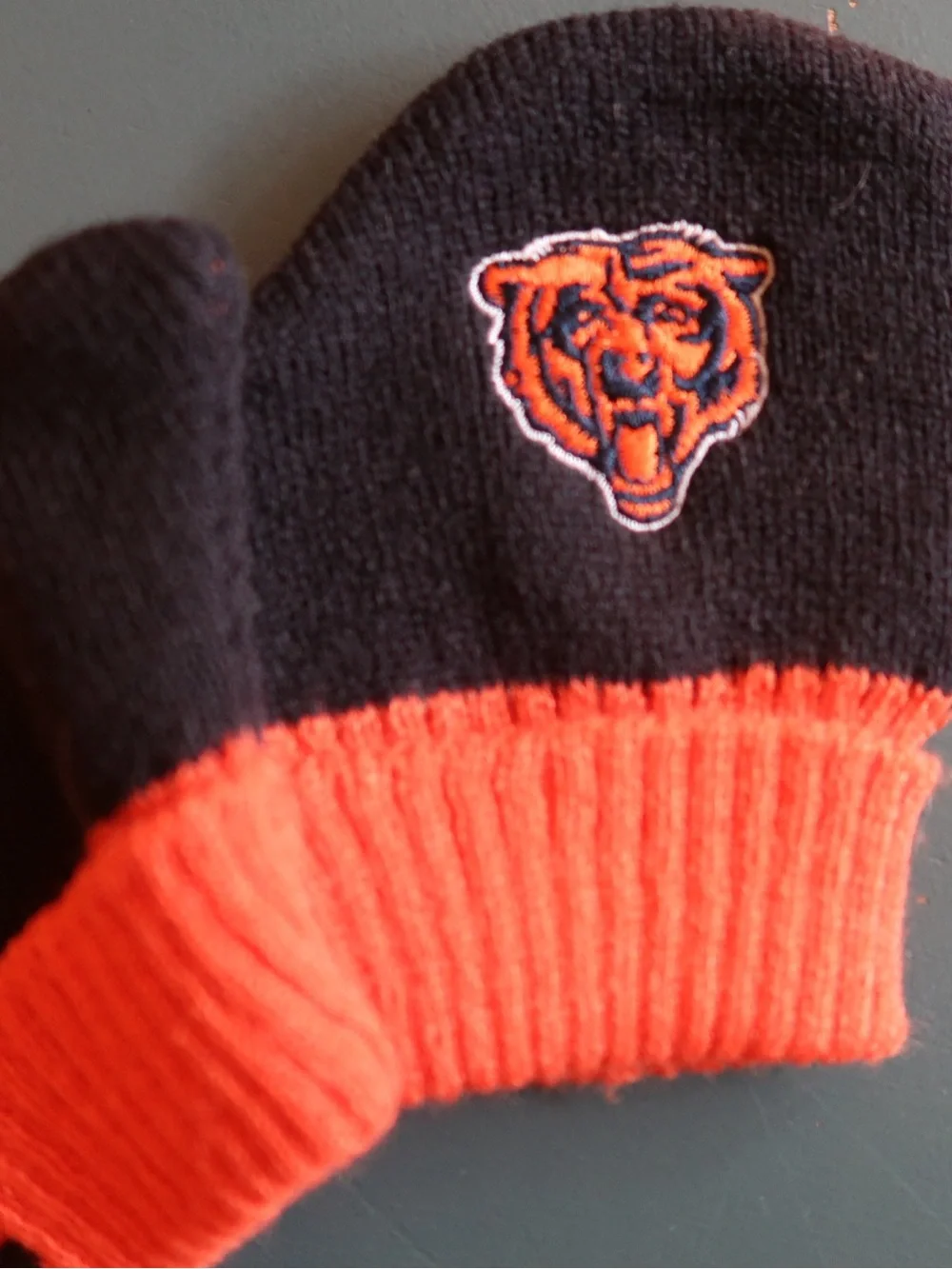 '47 Kids Chicago Bears Black & Orange Knit Mittens